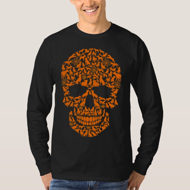 Camiseta Halloween Funny Pitbull Dog Skull (Anverso)