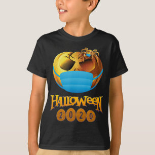 Camiseta Halloween Funny Scary Calabaza Y Araña Con Máscara