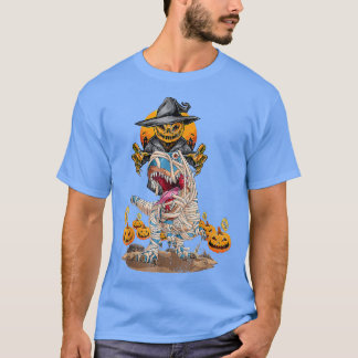 Camiseta Halloween Funny Skeleton Riding Mummy Dinosaur T r