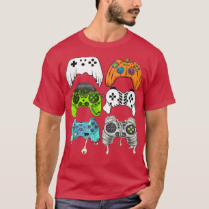 Camiseta Halloween Funny Skeleton Zombie Gaming Controllers