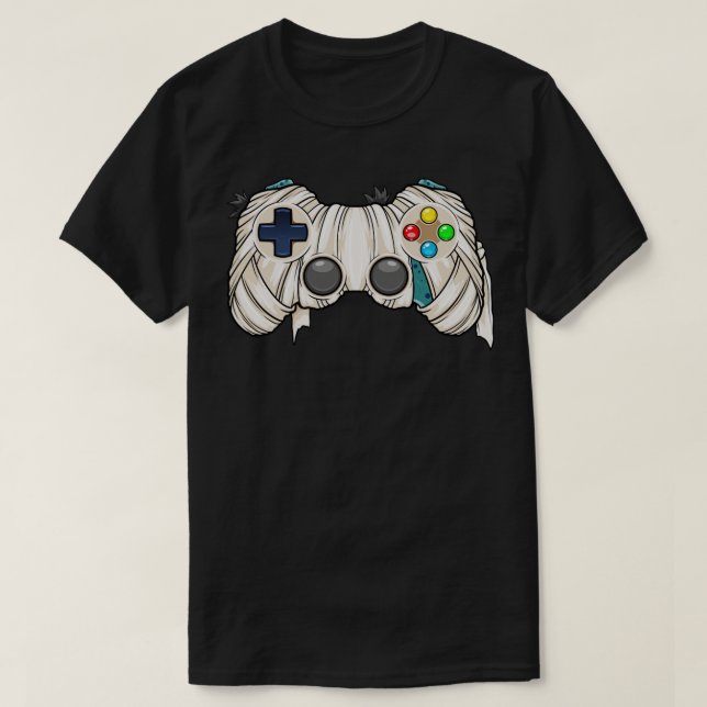 Camiseta Halloween Gamer Mummy Controller Video Gamer Kids (Diseño del anverso)