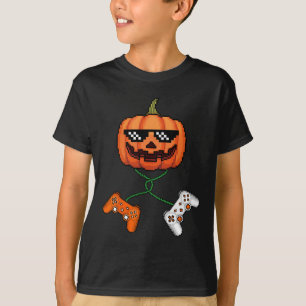 Camiseta Halloween Gamer Pumpkin Jack O Lantern Video Gamer