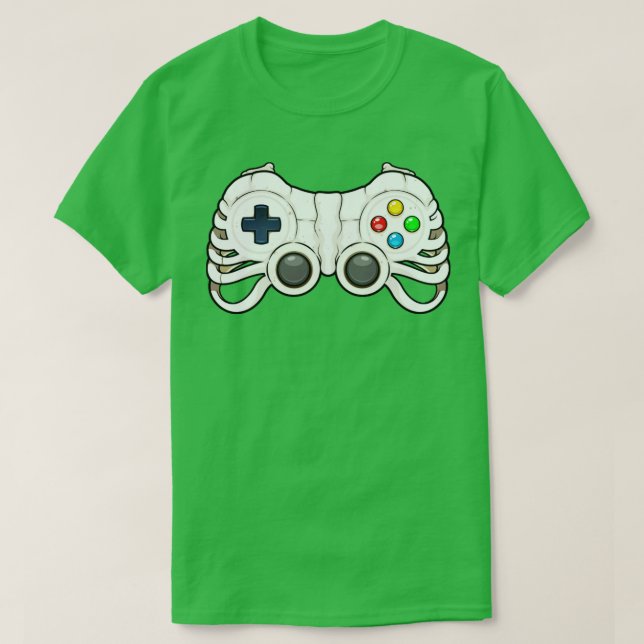 Camiseta Halloween Gamer Skeleton Controller Video Gamer Ki (Diseño del anverso)