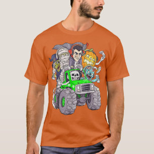 Camiseta Halloween Gamer Skeleton Zombie Monster Truck Funn