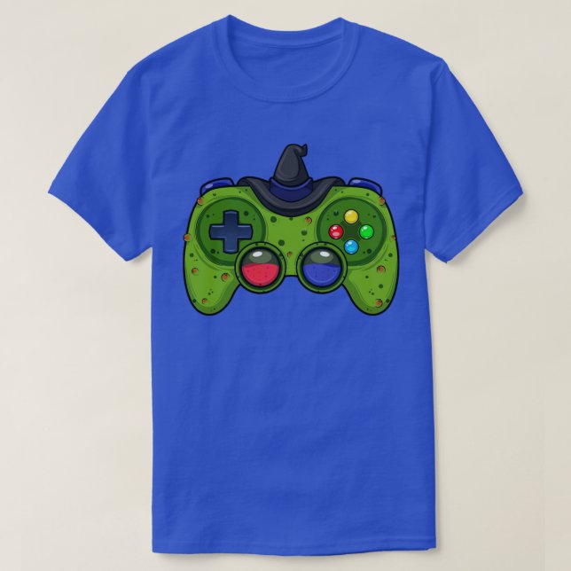 Camiseta Halloween Gamer Witch Controller Video Gamer Kids (Diseño del anverso)