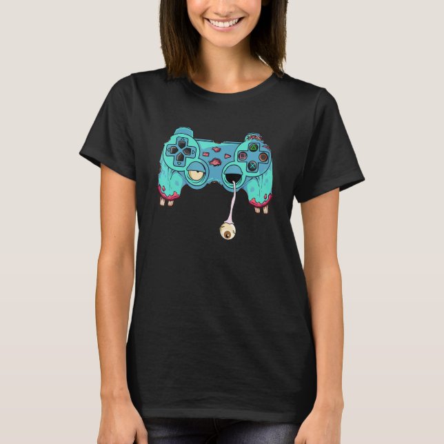 Camiseta Halloween Gamer Zombie Controller Video Gamer Kids (Anverso)