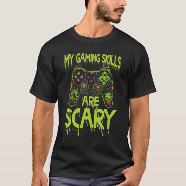 Camiseta Halloween Gaming Halloween Gamer Video Game Joysti (Anverso)