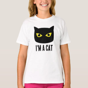 Camiseta Halloween gato negro ojos amarillos soy un gato