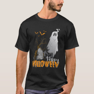 Camiseta Halloween Ghost Bat Cute Niños Chica Feliz Hallo