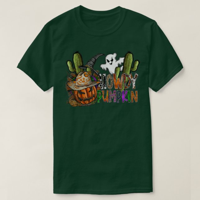 Camiseta Halloween Ghost Boo Howdy Spooky Season Western Co (Diseño del anverso)