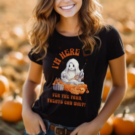 Camiseta Halloween Ghost Crochet Knitt Yarn Funny