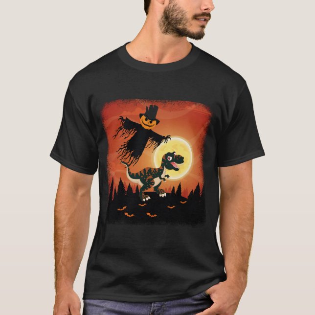 Camiseta Halloween Ghost Dinosaur T rex Scary (Anverso)