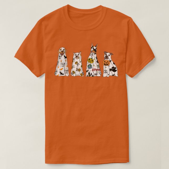 Camiseta Halloween Ghost Dog Boo Retro Spookone Season Boo  (Diseño del anverso)