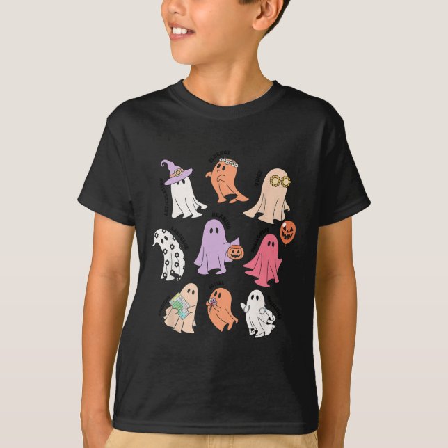 Camiseta Halloween Ghost Friends Halloween AAC SLP Speech (Anverso)