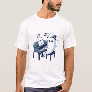 Camiseta Halloween Ghost Piano Cute Spooky Music Amantes de