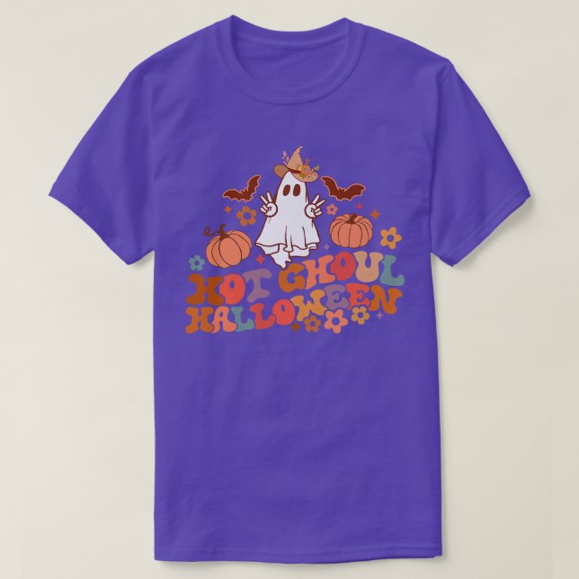 Camiseta Halloween Ghost Pumpkin Spo Retro Floral Hot Ghoul (Diseño del anverso)