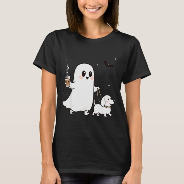 Camiseta Halloween Ghost Walking Dog Soky Season Halloween  (Anverso)