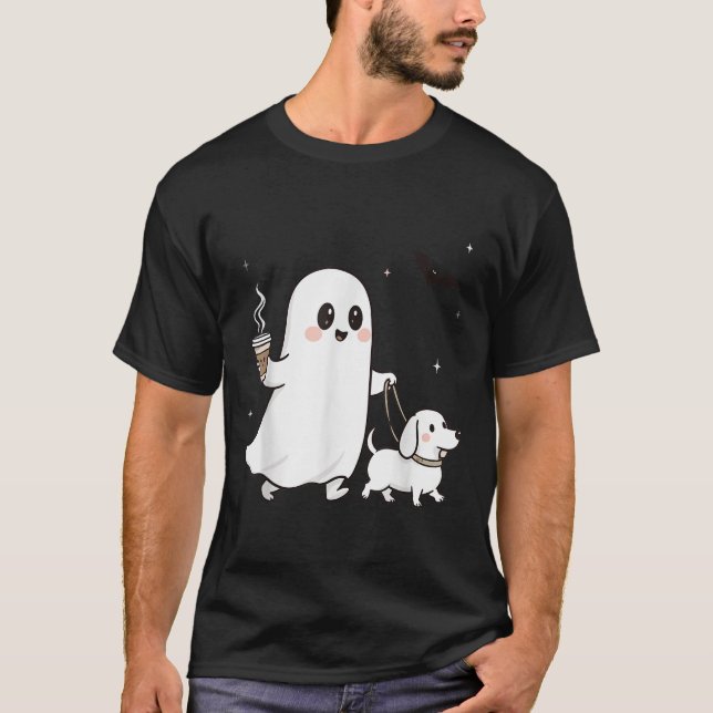 Camiseta Halloween Ghost Walking Dog Soky Season Halloween  (Anverso)