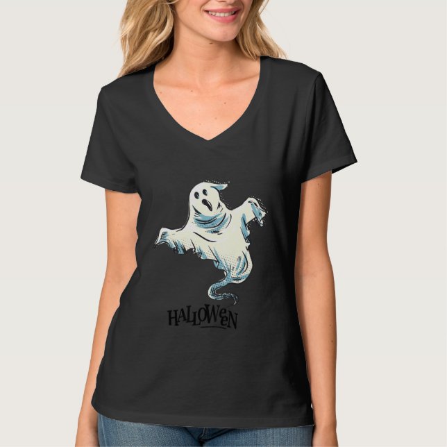 Camiseta Halloween Ghostly Phantom Sckary Look Nice (Anverso)
