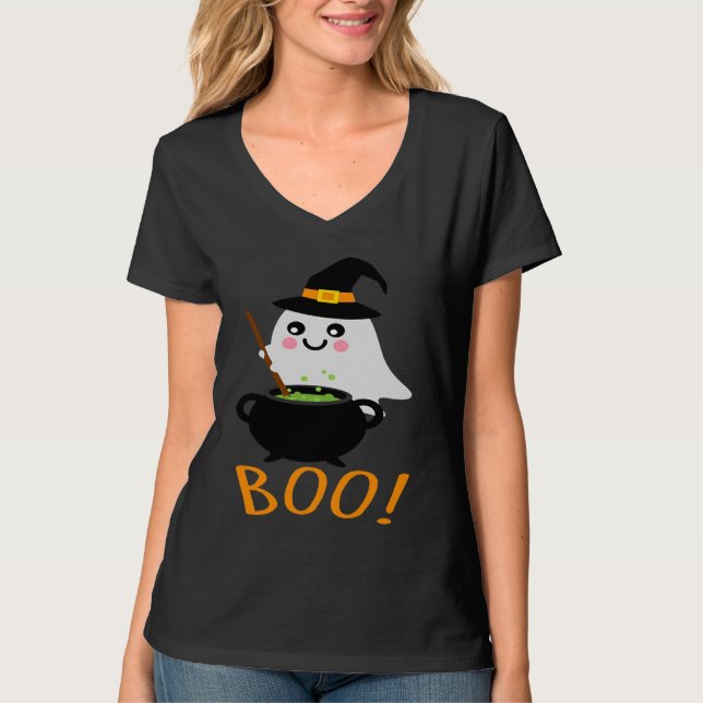 Camiseta Halloween Ghosts with Magic Cauldron  Magic Potion (Anverso)