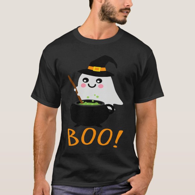 Camiseta Halloween Ghosts with Magic Cauldron  Magic Potion (Anverso)