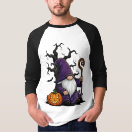 Camiseta Halloween Gnome 3/4 Sleeve Raglan T-Shirt
