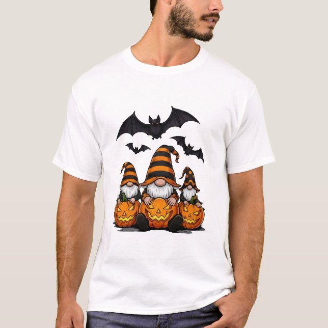 Camiseta Halloween Gnome Basic T-Shirt (Anverso)