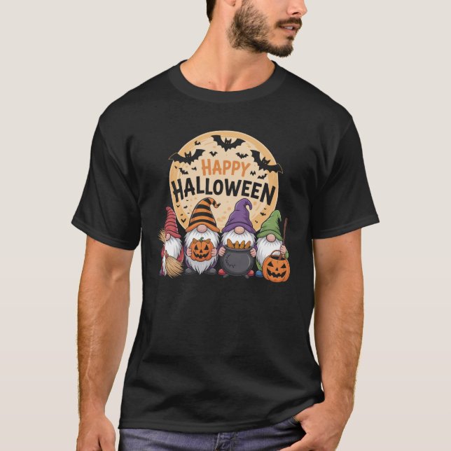 Camiseta Halloween Gnome Spooky Gardening (Anverso)