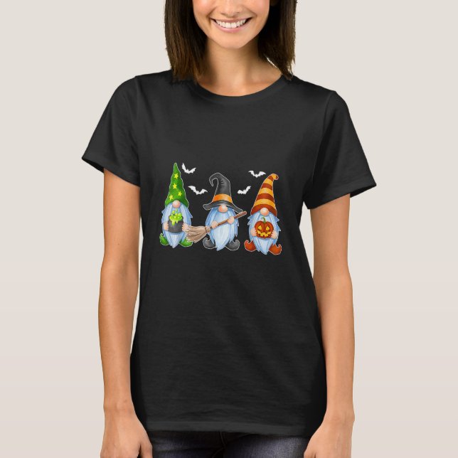 Camiseta Halloween Gnomes Cute Autumn Pumpkin Fall  Holiday (Anverso)