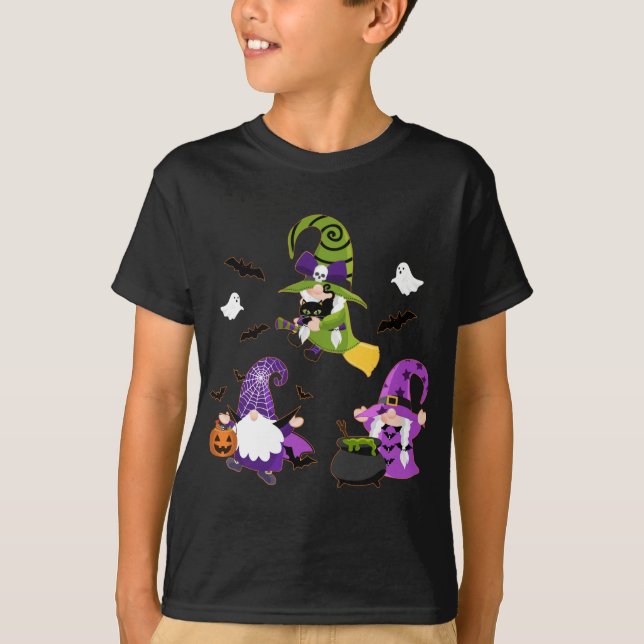 Camiseta Halloween Gnomes Cute Calabaza de Otoño (Anverso)