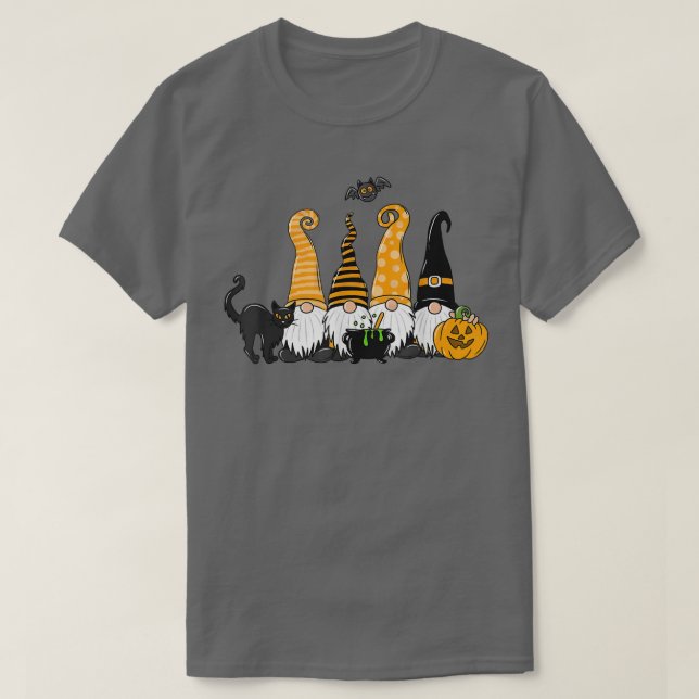 Camiseta Halloween Gnomes Cute Calabaza Otoño Fall (Diseño del anverso)
