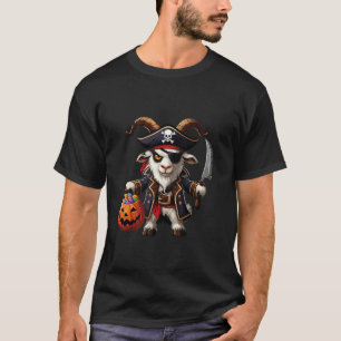 Camiseta Halloween Goat Pirate Oye Parche Candy Bag Treasur