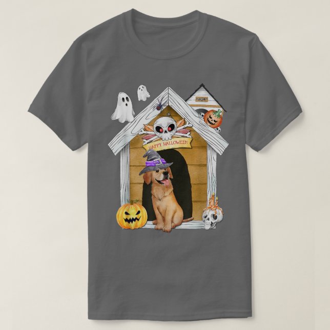 Camiseta Halloween Golden Retriever Dog Witch (Diseño del anverso)