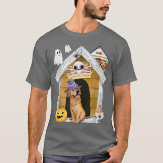 Camiseta Halloween Golden Retriever Dog Witch