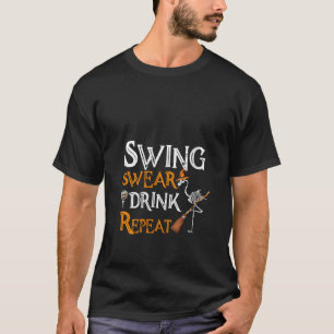 Camiseta Halloween Golf Flamingo Witch Swing Sweebre Re