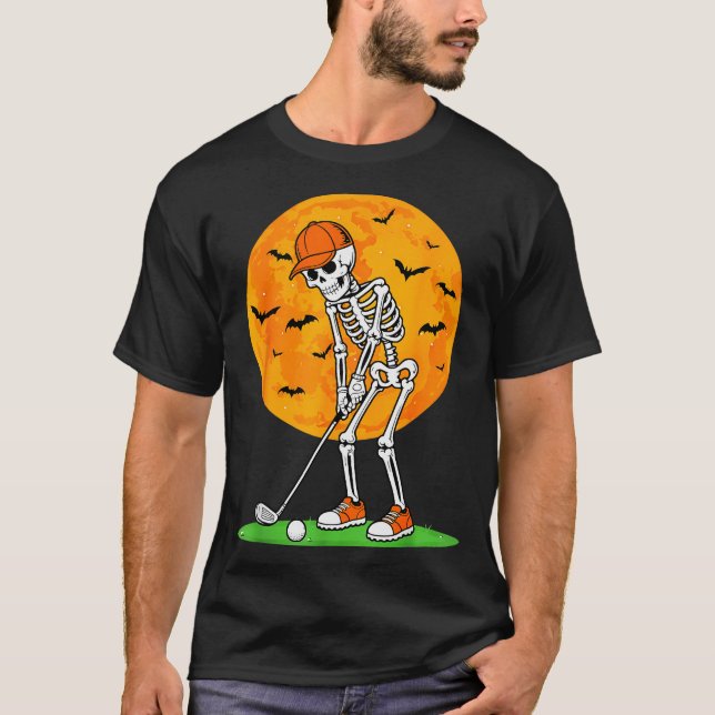 Camiseta Halloween Golf Skeleton Soky Golfer Halloween Golf (Anverso)