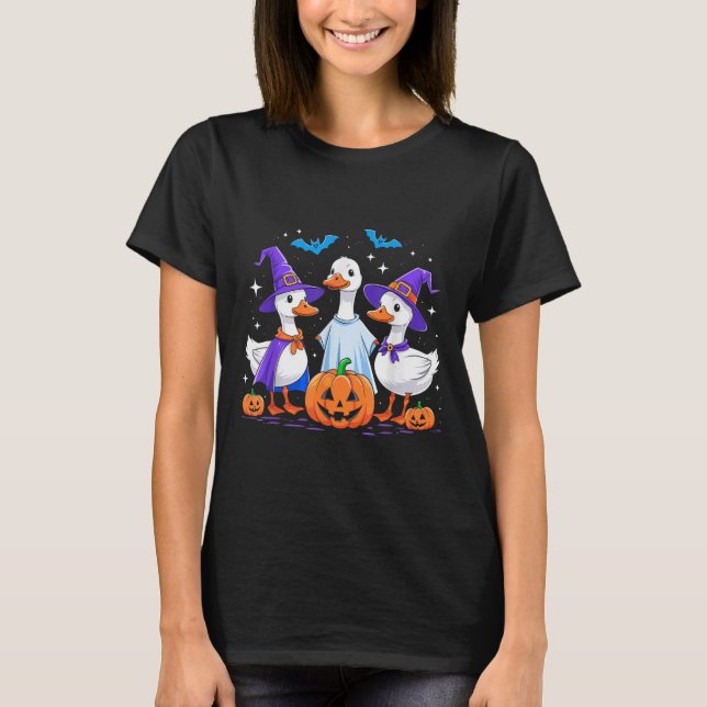 Camiseta Halloween Goose Ghost Pumpkin Witch Costume Soky F (Anverso)