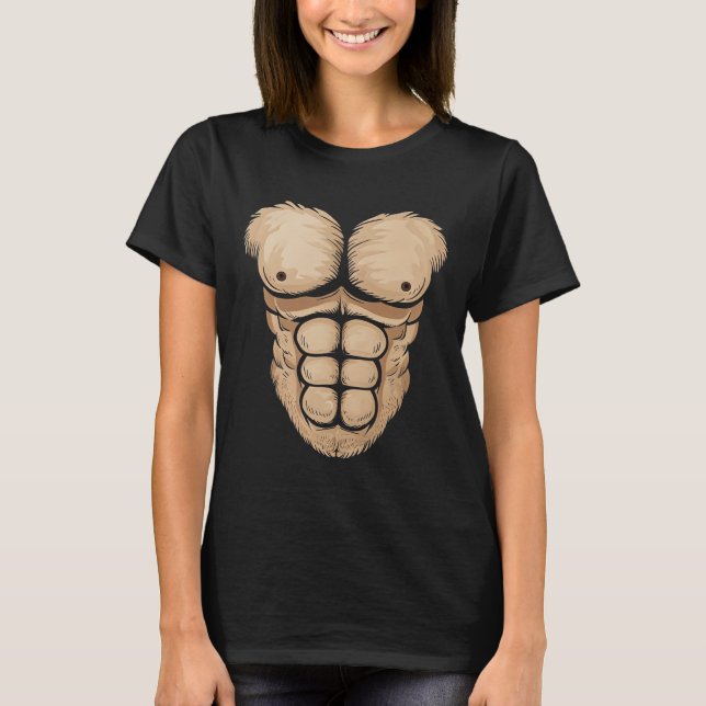 Camiseta Halloween Gorila Belly de monos Chest Costumen B (Anverso)