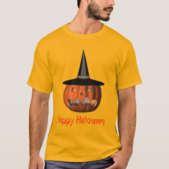Camiseta Halloween, Gorra de brujas Jack O Lantern (Anverso)