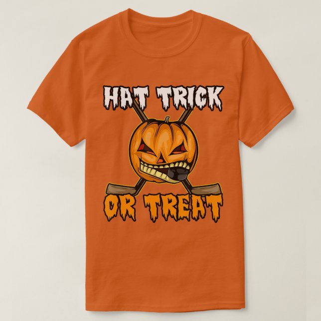 Camiseta Halloween Gorra de hockey sobre hierba o trato gra (Diseño del anverso)
