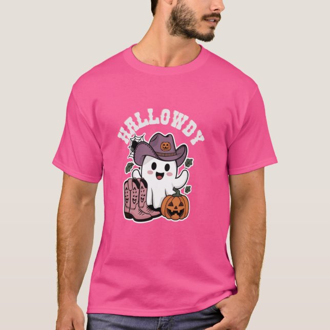 Camiseta Halloween Gorra de vaqueros bots de Halloween cala (Anverso)