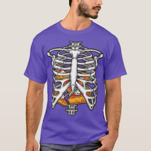 Camiseta Halloween Graciosas Costillas De Esqueleto Llenas