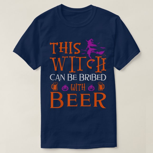 Camiseta Halloween Gracioso Esta Bruja Puede Ser Sobornada  (Diseño del anverso)