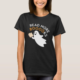 Camiseta Halloween Gracioso Fantasma Leyendo Libros Para Bo