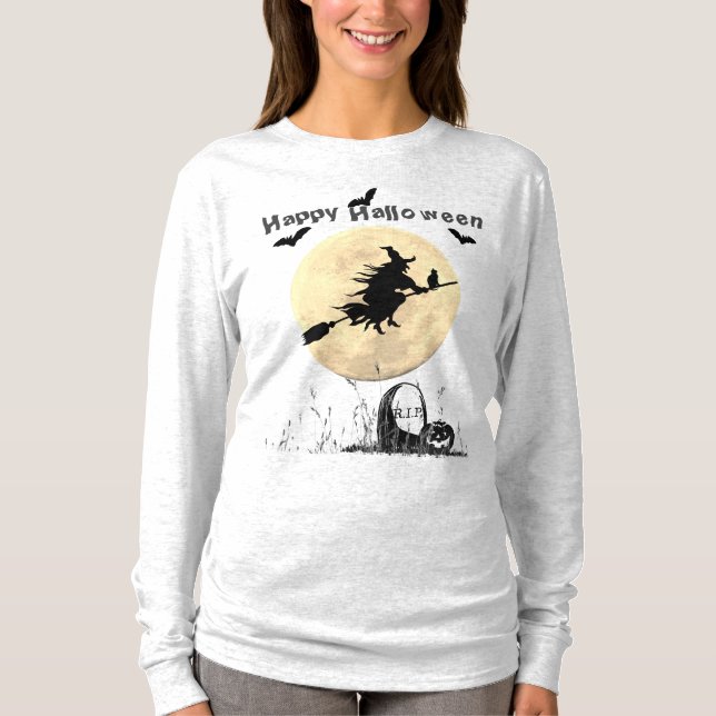 Camiseta Halloween Gray Long Sleeve (Anverso)