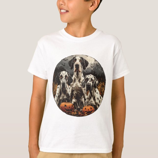 Camiseta Halloween Great Dane Dogs Jack O Lantern (Anverso)