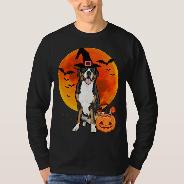 Camiseta Halloween Greater Swiss Mountain Dog Jack O Lanter (Anverso)