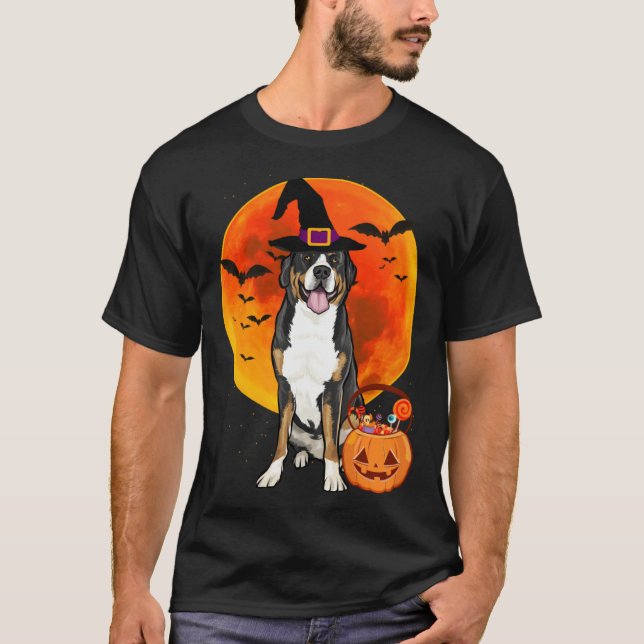 Camiseta Halloween Greater Swiss Mountain Dog Jack O Lanter (Anverso)