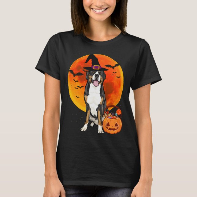 Camiseta Halloween Greater Swiss Mountain Dog Jack O Lanter (Anverso)