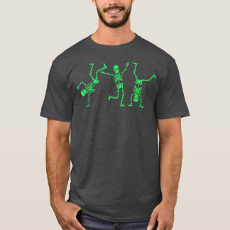 Camiseta Halloween Green Skeletons Dancing Kid Boys Family